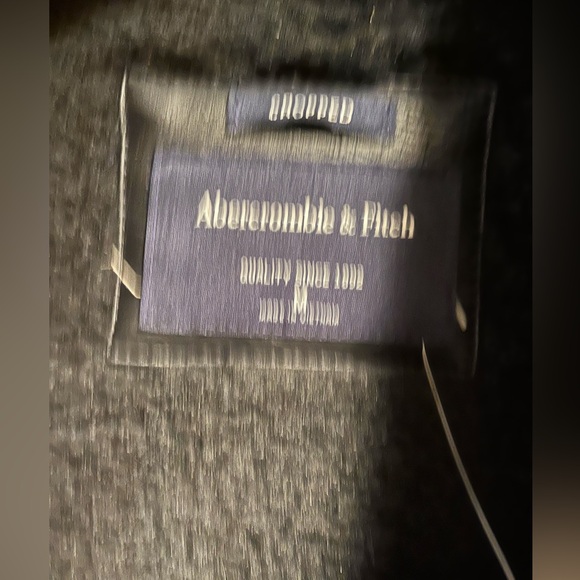 Abercrombie & Fitch Cropped Vegan Leather Jacket - Black / Medium - NWT - Picture 6 of 13